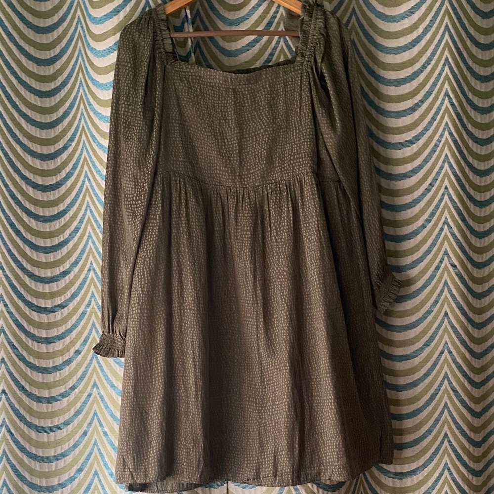 LOFT Olive Green Midi Dress